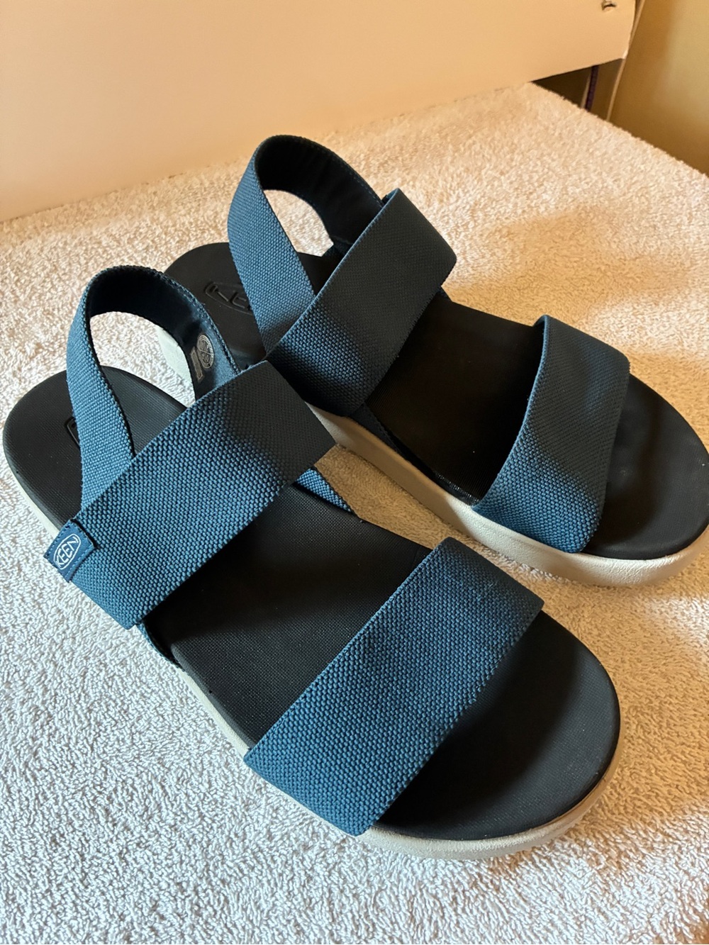 Keen Women’s Navy Blue Strap Sandals with Black Footbed